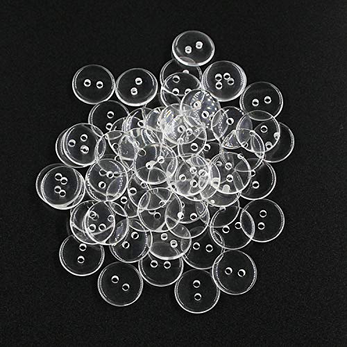 15mm (5/8'') Round Resin Sewing Buttons for Craft Clear Color Pack of 200 Pcs Leekayer - Thumbnail 5