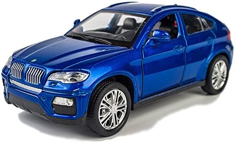 1:32 Scale Alloy Pull Back Car Model Clever Boys X6 Blue Die-cast Car Model Collection with light &amp;Sound Function
