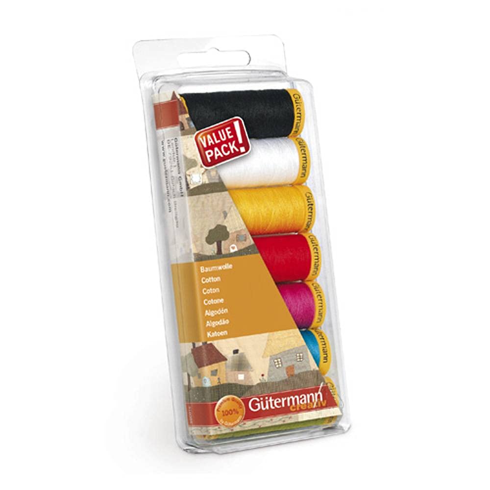 Gutermann Thread Set: Cotton 50: 7 x 100m: Assorted, 16.5x7x2.5 cm