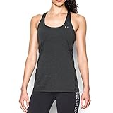 Under Armour Women's HeatGear Armour Racer Tank Top, Carbon Heather /Metallic Silver, Large