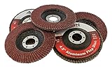 ABN 4.5in x 7/8 T27 40 Grit Aluminum Oxide Flat Flap Disc Grinding Sanding Sandpaper Wheels 5 Pack