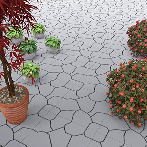 Pure Garden Deck Tiles Set of 6 Polypropylene Interlocking Patio