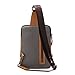 BISON DENIM Mens Genuine Leather Cross body Messenger Bag Unbalance Sling Bag Shoulder Bag Chest Bags