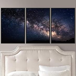 signwin 3 Piece Framed Canvas Wall Art Starry...
