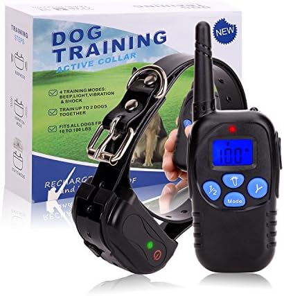 Rechargeable Dog Training Shock Collar - TrainPark (2017 New Design) With Remote for Puppy, Small, Medium &amp; Large Breeds,Waterproof e-collar With 3 Features Vibration,Shock,Beep.