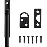 Adyoney 4 Inch Brushed Black Solid Brass Surface Bolt | Elegant and Durable Brass Slide Bolt Latch, Cabinet Surface Bolts with Screws, Secure and Stylish Hardware Accessory