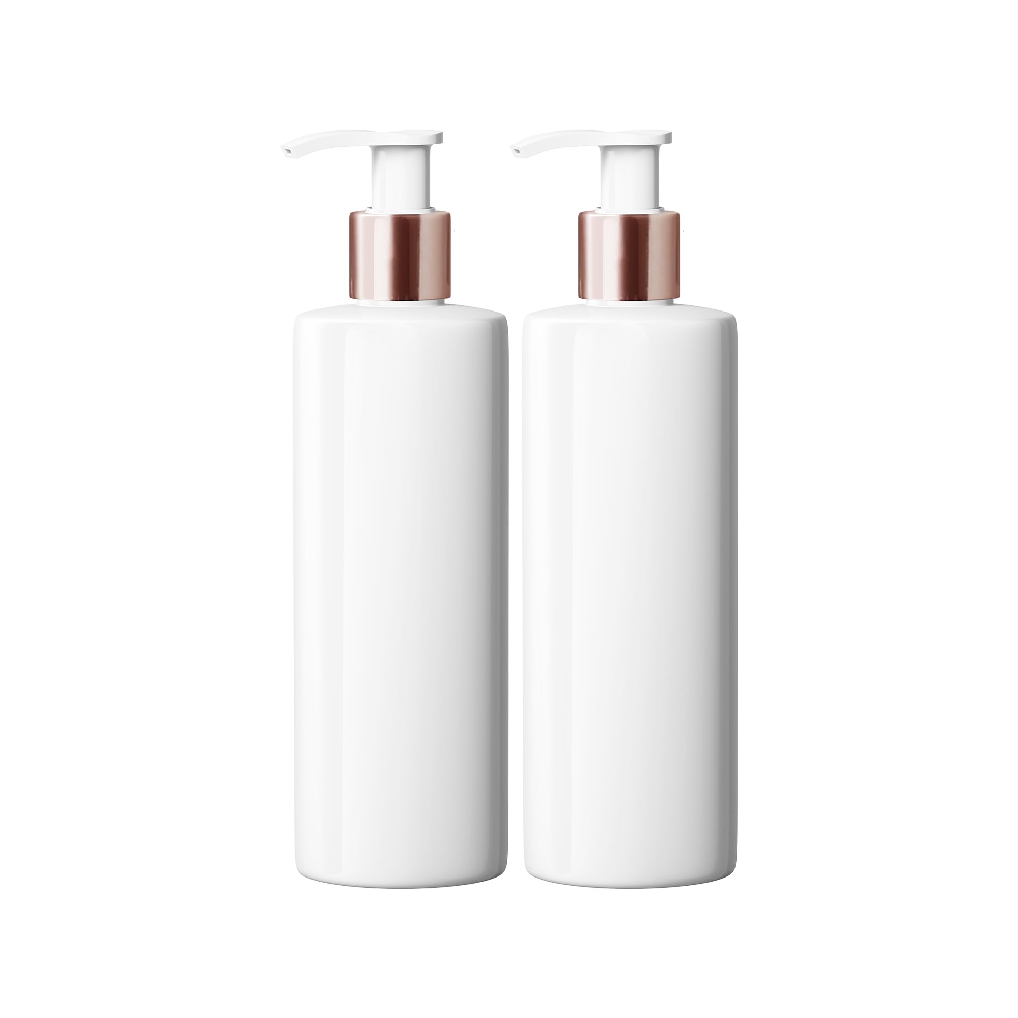 500ml Dispenser Pump White PET Plastic Bottle - Mrs Hinch Customisable DIY Refillable Bathroom Hand Lotion Soap With Rose Gold Lids (2)