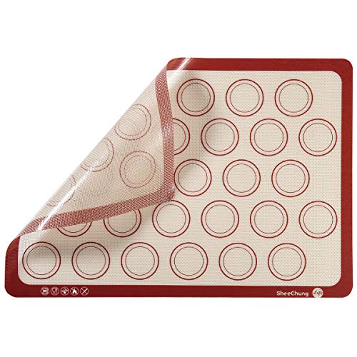 Macaron Mat Pastry Mat Silicone Baking Mats Non-stick for Macaroon/Pastry/Cookie/Bun/Bread Silicone Baking Sheet Liners - 2 Pack