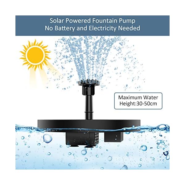 AISITIN-Solar-Fountain-Pump-Solar-Powered-Water-Fountain-with-6-Nozzles-Floating-Solar-Pond-Pump-for-Bird-Bath-Garden-Pond-Pool-and-Fish-Tank AISITIN Solar Fountain Pump, Solar Powered Water Fountain with 6 Nozzles, Floating Solar Pond Pump for Bird Bath, Garden…