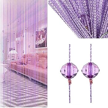 UNIAI Tassel Curtains Door Beads Curtains - String Curtain 100x200cm Bead Curtain for Doorway Thread Fringe Window Panel Room Divider Cute Strip Tassel Party Events