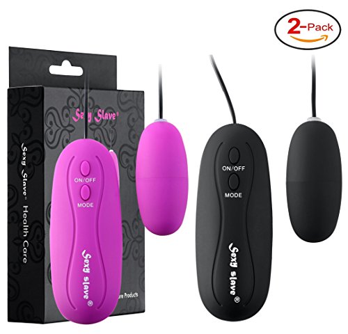 Sexy-Slave-Wired-Remote-Control-12-Frequency-Bullet-Vibrators-Waterproof-Vibrating-Love-Egg-Pack-of-2-Black-and-Purple