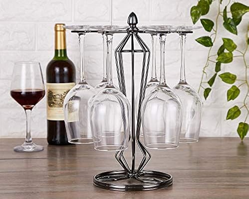 Amazon Com Defway Countertop Wine Glass Holder 6 Hook Metal