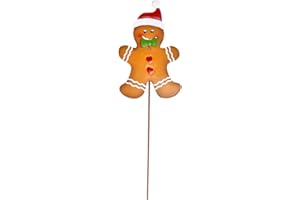 Worth Imports 8837RW Christmas gingerbread Man on Stakes, Metal, 14-Inch