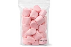 Pink Giant Marshmallows 500g – Soft & Fluffy Large Marshmallows for Camping, Roasting & Baking – Perfect for S’mores & Desser