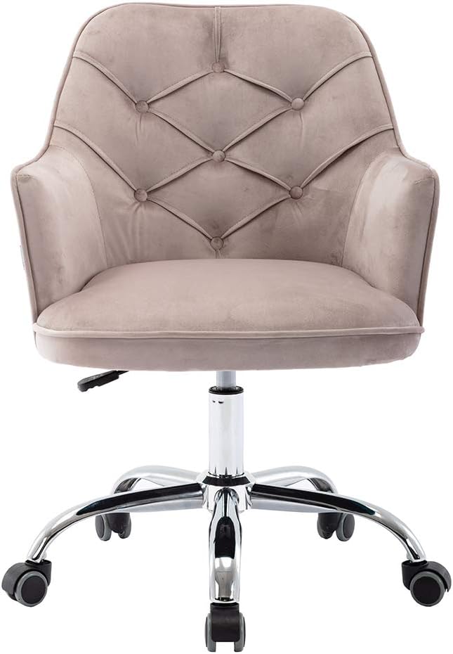 SSLine Elegant Velvet Desk Chair for Girls Women Modern Swivel Office Computer Chair