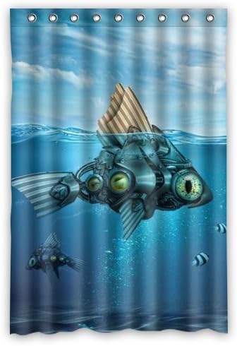 Jmbyxe RoboFish fish scale Polyester Bathroom Shower CurtainComfortable For Life
