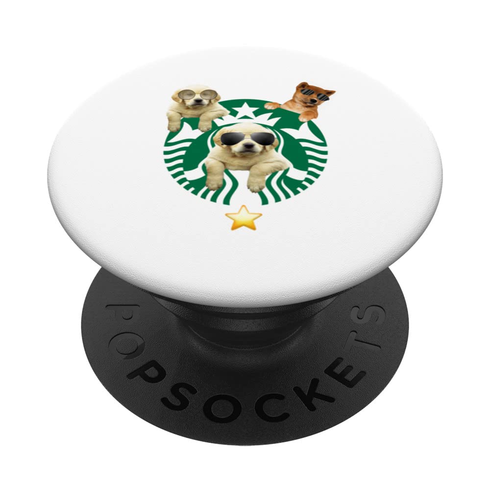 Love Coffee Dogs Star Pups Cool Funny Sunglasses,Dog Gifts PopSockets Swappable PopGrip