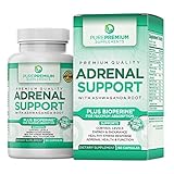 Premium Adrenal Support Supplement by PurePremium (Non-GMO & Gluten-Free) Maximum Strength Formula - Support Cortisol Levels and Reduce Stress with Ashwagandha Root, Vitamin B and C