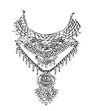 Fashion Vintage Crystal Zinc Alloy Big Pendant Bib Chain Statement Necklace for Women