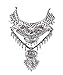 Fashion Vintage Crystal Zinc Alloy Big Pendant Bib Chain Statement Necklace for Women