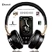 Bluetooth Headphones, Riwbox XBT-90 Foldable Wireless Bluetooth Headphones Over Ear Hi-Fi Stereo Wireless Headset with Mic/TF Card and Volume Control Compatible for PC/Cell Phones/TV/ipad (Black&Gold)thumb 1