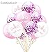 60 PCS Balloons Unicorn Party Balloons Decorations 12 Inches Golden/Purple Paper Confetti,Rose Gold/Pink Latex Balloons for Party Girls Baby Shower Birthday Decoration Supplies