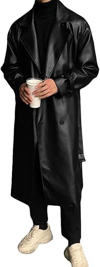 Amazon Zhongjue ジュージェン レザーコート メンズ ロング丈 トレンチコート Puレザー 長袖 ゆったり コート フェイクレザー 防風 おしゃれ ライダースジャケット カジュアル 革ジャン バイク 秋 コート ジャケット 通販