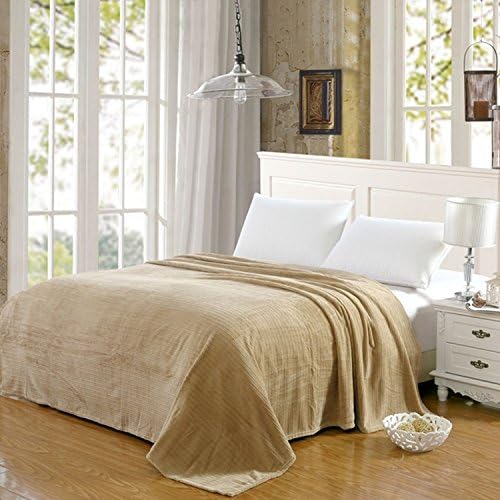 Vanessa Solid Micro Plush Blanket Beige Beige