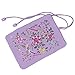 SuoSuo Jewelry Roll,Light Purple Travel Jewelry Roll Bag,Silk Embroidery Brocade Jewelry Organizer Case with Tie Close