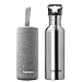 TOPOKO 25 Oz Single Wall Stainless Steel Water Bottle Sports Bottle Flip Top Spout With Nylon Sleeve