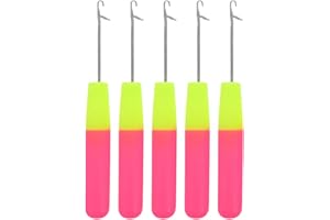 MUCKLILY Latch Hook Crochet Needle Set 5Pcs for Hair Extensions Braiding and Dreadlocks Lightweight Ergonomic Tool for Home S