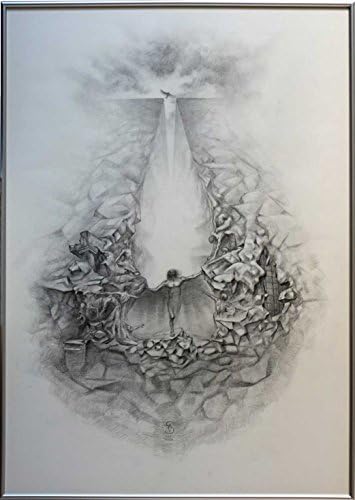 Canvas Wall Art - Paper and Pencil " ICAR " By Artist Oleksandr Serduk Canvas handwork Picture Artworks Size 86 x 62 x 3,5 cm for Wall Decor &amp; Home Decoration