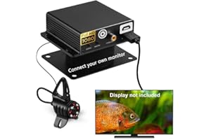 MOQCQGR FishPRO HD 1080P Underwater Fishing Camera with AV & HDMI Port, Support to Connect Your Own TV or Sonar Ice Fishing Camera Underwater System, Support DC12V Charging, IR/White Lighting Mode(66ft)