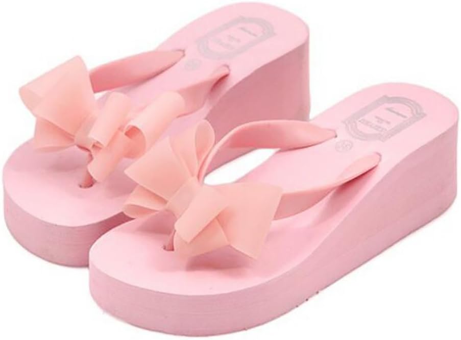 pink platform flip flops