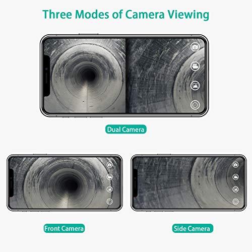 Oiiwak Wireless Endoscope Dual Lens Inspection Camera[2020 New Model], HD WiFi Borescope for iPhone Android Waterproof Semi-Rigid Snake Camera with Light(3.5m/11ft) - Thumbnail 2