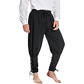 Mens Spring Summer Autumn Ankle Banded Pants Medieval Viking Navigator Trousers Renaissance Pants