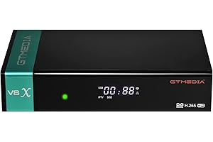 GENERIC GT Media V8X Digital Satellite tv hd Receiver DVB-S/S2/S2X, 1080P Free FTA Satellite Receiver H.265 Built-in 2.4G WiFi SCART+CA, Support Biss Key, YouTube, Cccam, 3G USB dongle, V8 Nova Upgrade