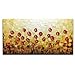 Asdam Art - Red Daisy Oil Paintings on Canvas Red Budding Flowers 100% Hand-Painted Abstract Artwork Floral Wall Art for livingroom Bedroom Dinning Room Decorative Pictures Home Decor(20X40 inch)