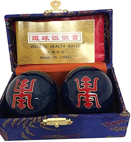 Amazon Com Baoding Balls Chinese Health Massage Exercise Stress Balls Blue Longevity Symbol 3 Health Personal Care