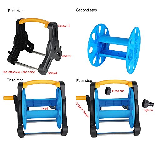 Xnferty Garden Water Hose Reel Cart, Portable Garden Car Washing Hose Reel With Bracket Holder