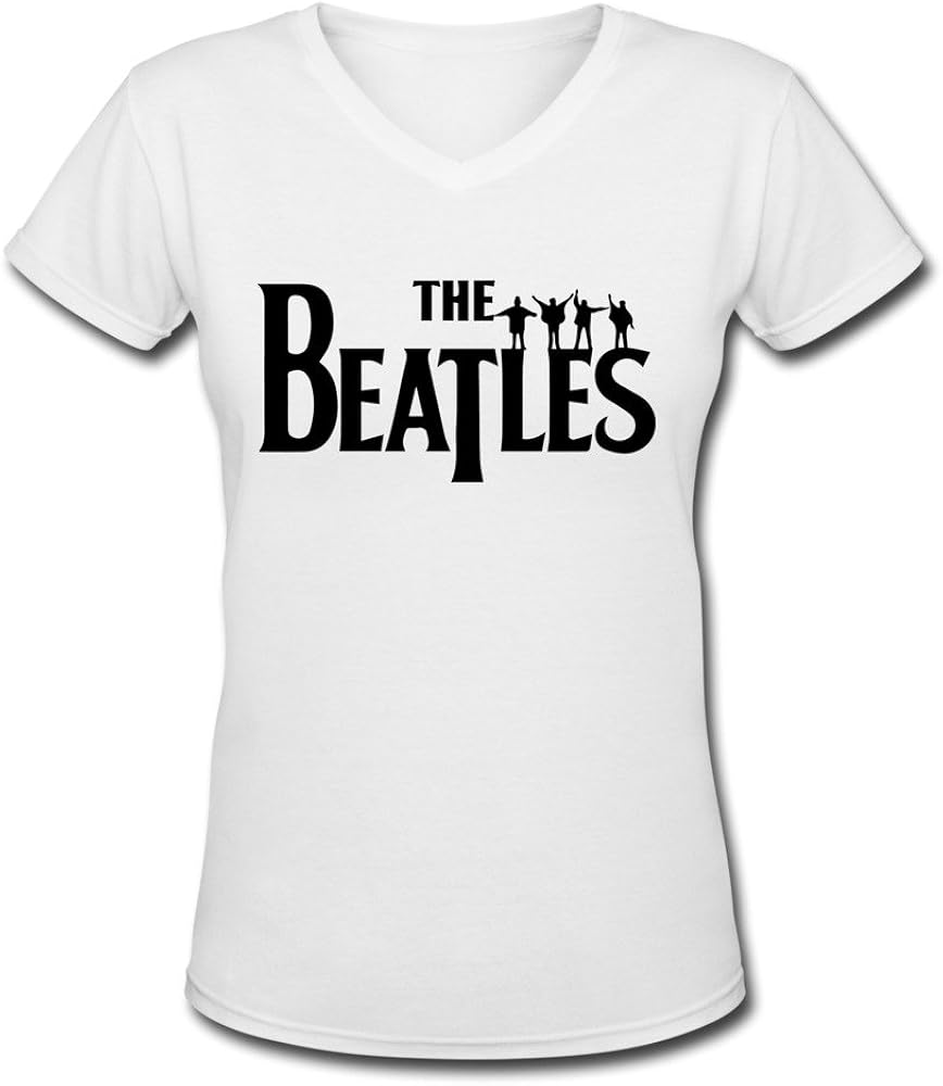 Mako62 Womens The Beatles VNeck T Shirts Medium White Amazon.ca