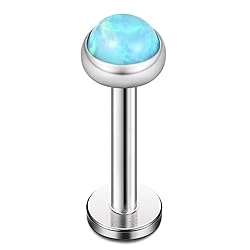 Ruifan Blue Opal Jeweled Internally Threaded