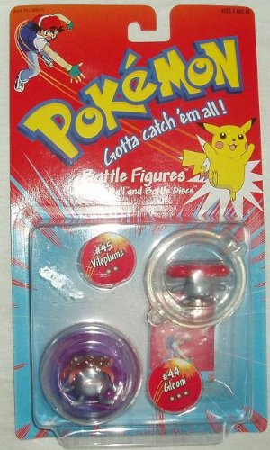 Pokemon Vileplume #45 and Gloom #44 Battle Figures with Poke Ball and Battle Discs