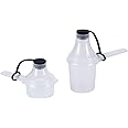 The Scoopie Supplement Container, Scoop, and Funnel System for Pre Workout Powder, Spill Proof Holder Dispenser, Gym and Shaker Bottle Travel Accessory, PACK OF 2, WHITE