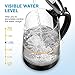 Habor Electric Kettle, 1.7L Glass Electric Kettle 1500W Fast Boiling Heater Cordless Hot Water Pot Drinking Tea Water Boiler with Blue LED Light and Boil Dry Protection