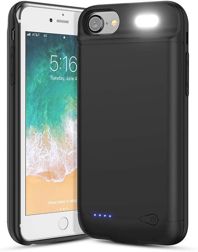 Vancely Battery Case for iPhone 6 6s 7 8 [6000mAh] Portable Battery Charger External Battery Case Battery Protective Case Rechargeable Battery Case for iPhone 6 6s 7 8 [4.7 inch]