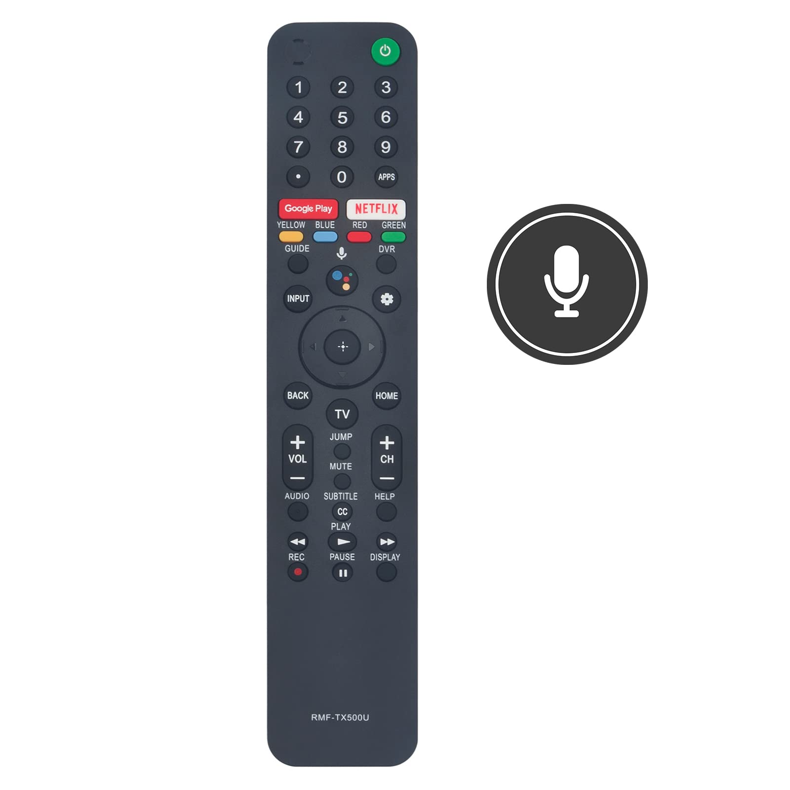 VINABTY RMF-TX500U Voice Search Remote Control fit for Sony Smart TV XBR55X950G XBR55X950GA KD55XG8577 XBR65X950GA KD65XG9505 KD55XG9505 KD75X750H XBR55A8H XBR65X950H XBR-55X950G XBR-55X950GA