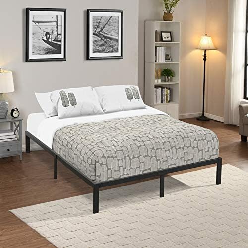 OBBOLLY Metal Bed Frame Queen Heavy Reinforced Platform Bed Frame with