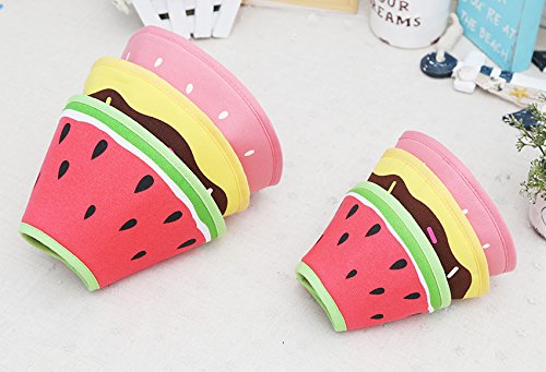 Stock Show 1Pc Pet Dog Recovery Collar, Cotton Wound Healing Protective Cone Elizabethan Collar for Puppy Cat, Red Watermelon, S