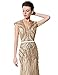 Clearbridal Women's Trumpet Champagne Sequins Evening Dress Designer Prom Gown
